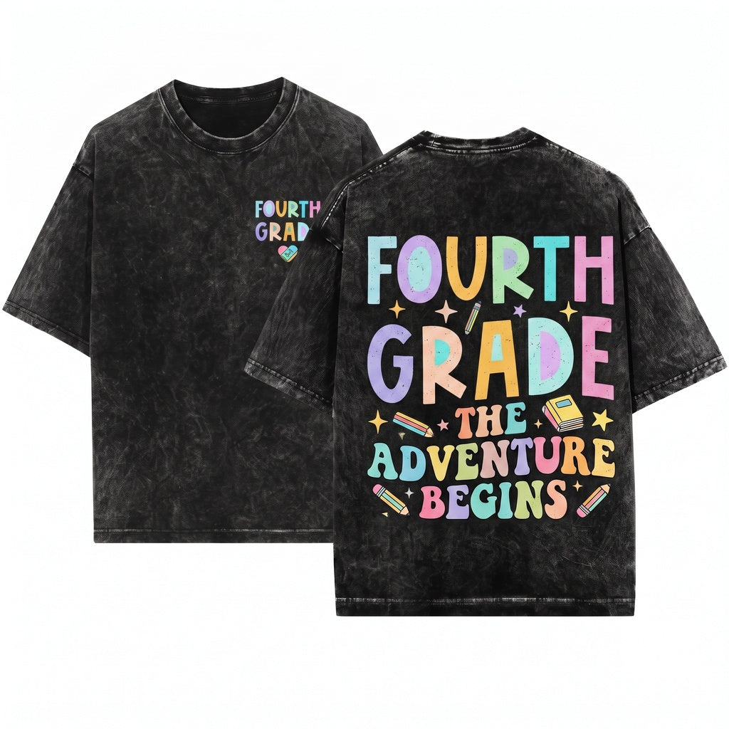 Back To School Pastel First Day Teacher Grades Students Unisex Wash T-Shirt