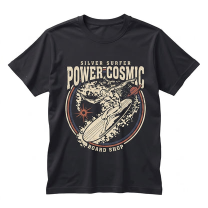 Silver Surfer Power Cosmic Graphic Fantastic Four First Steps Comic Book Superhero Retro Disney Theme Park Unisex TShirt