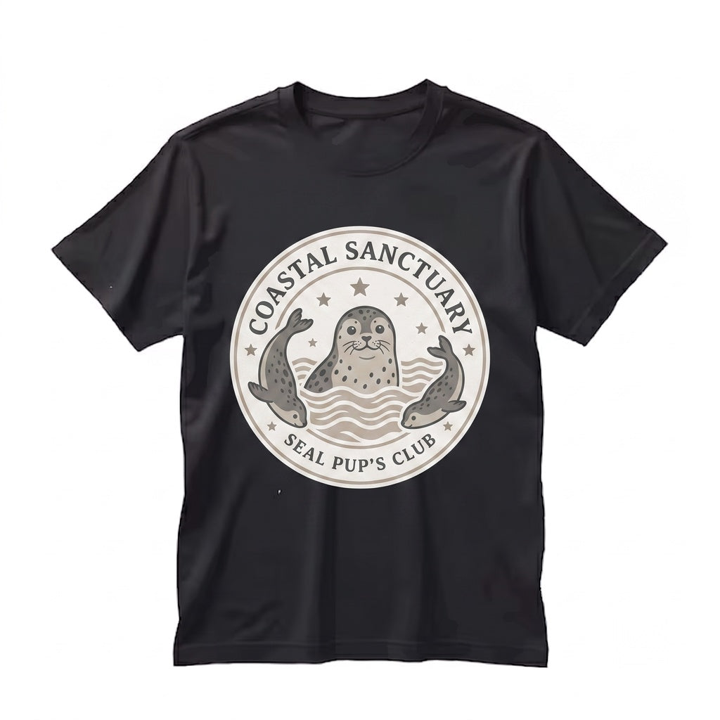 Vintage Cute Seal Pup Retro Star Aesthetic Ocean Animal Lover Artistic Gift Y2K Unisex TShirt