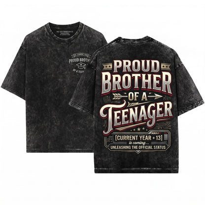 Proud Brother Official Teenager 13th Birthday Unisex Wash T-Shirt