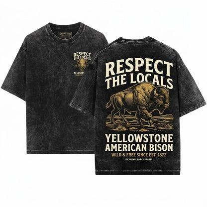 Youth Cowboy American Bison Lover Kids Gift Boys Girls Funny Children Unisex Wash T-Shirt