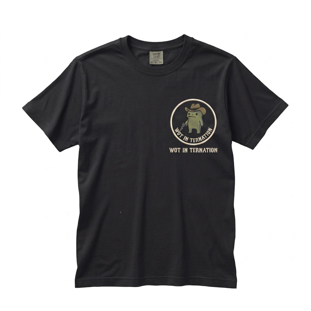 Wot in Tarnation Cowboy Frog Funny Western Graphic Unisex TShirt