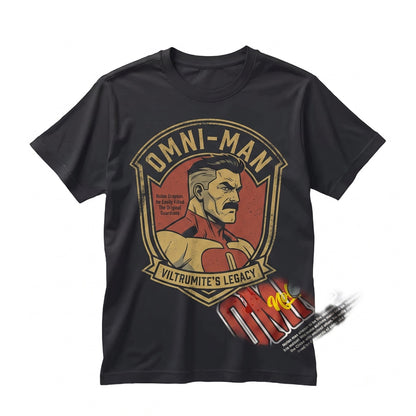 Retro Arcade Superhero Half Face Portraits Premium Graphic Cotton Unisex TShirt