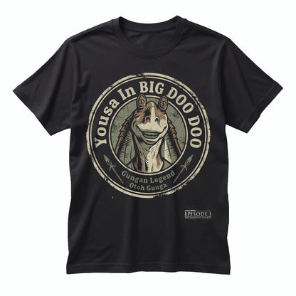 Vintage Jar Jar Binks Graphic Double-Sided Retro Sci-Fi Meme Cotton Apparel Unisex TShirt