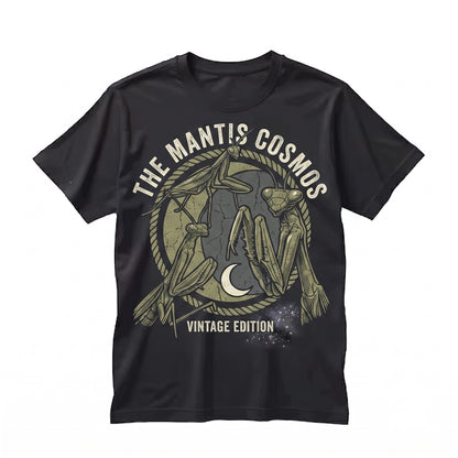 Vintage Three Praying Mantis Moon Graphic Funny Insect Meme Unisex TShirt