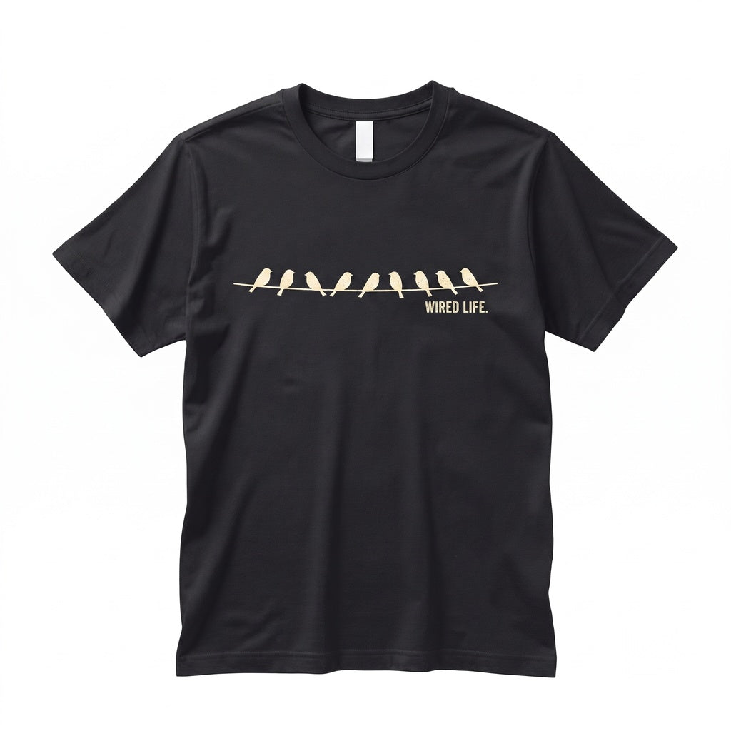 Birds on a Wire Graphic Tee Nature Lover Gift Apparel Unisex TShirt