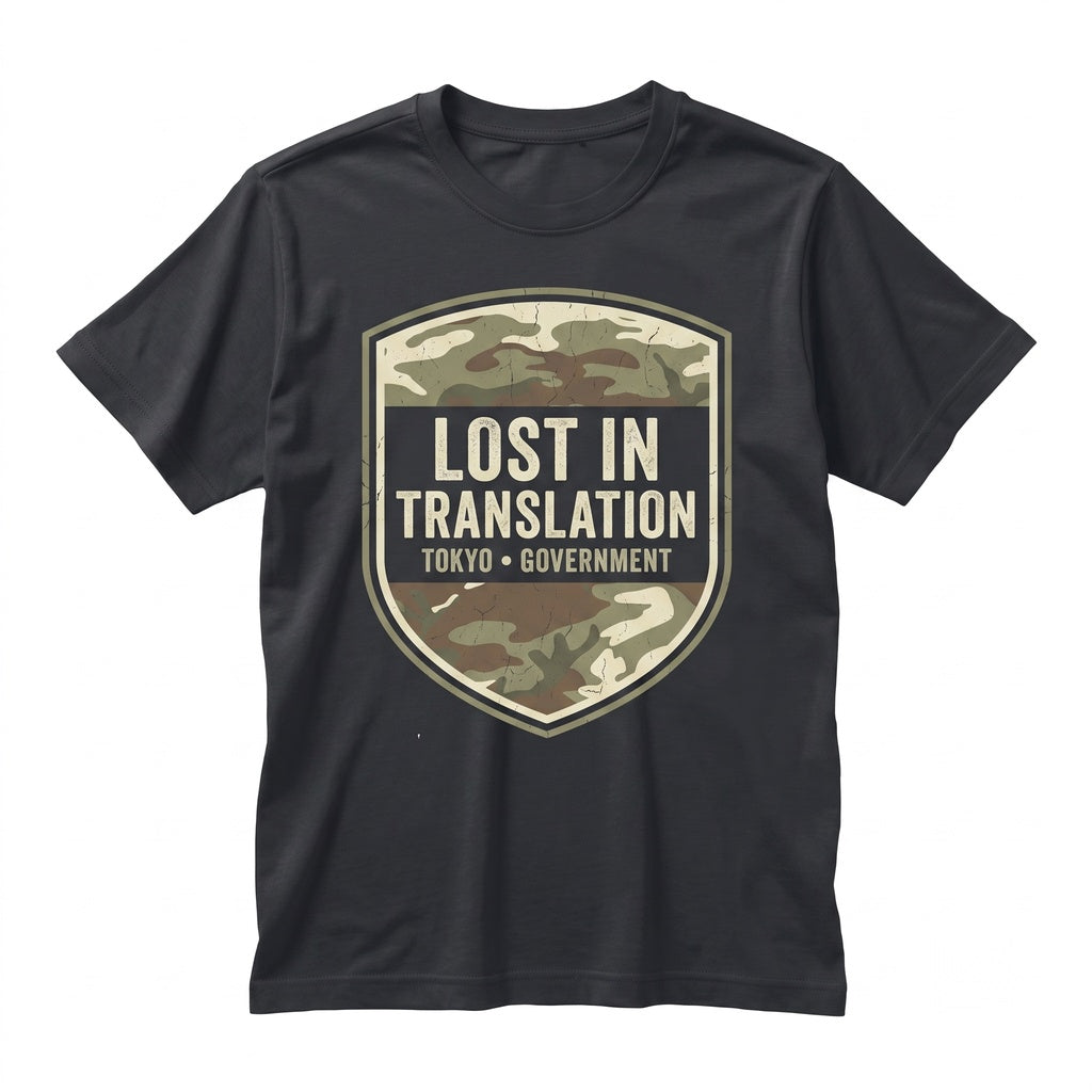Lost In Translation Tokyo Camo Reversible Graphic Vintage Film Actor Unisex TShirt