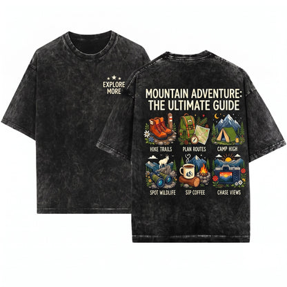 Things I Do On Mountain Adventure Hiking Camping Explore Outdoors Nature Lover Gift Unisex Wash T-Shirt