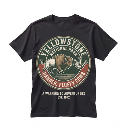 Do Not Pet The Fluffy Cow Bison Yellowstone National Park Family Vacation Matching Camping Summer Graphic Unisex TShirt