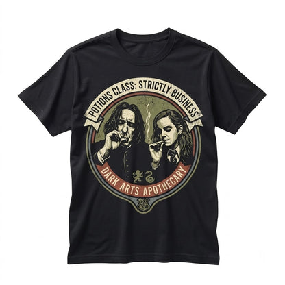 Potions Master Professor & Bright Witch Wizardry Magic Book Illustration Funny Meme Graphic Apparel Unisex TShirt