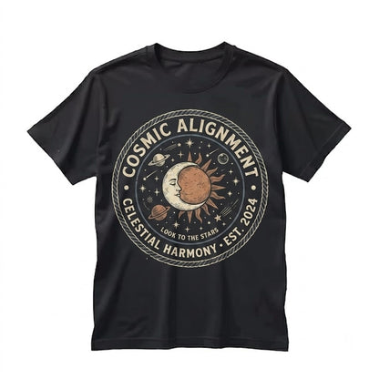 Celestial Moon Stars Graphic Boho Astrology Aesthetic Cosmic Starlight Space Night Sky Unisex TShirt