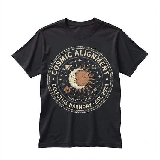 Celestial Moon Stars Graphic Boho Astrology Aesthetic Cosmic Starlight Space Night Sky Unisex TShirt
