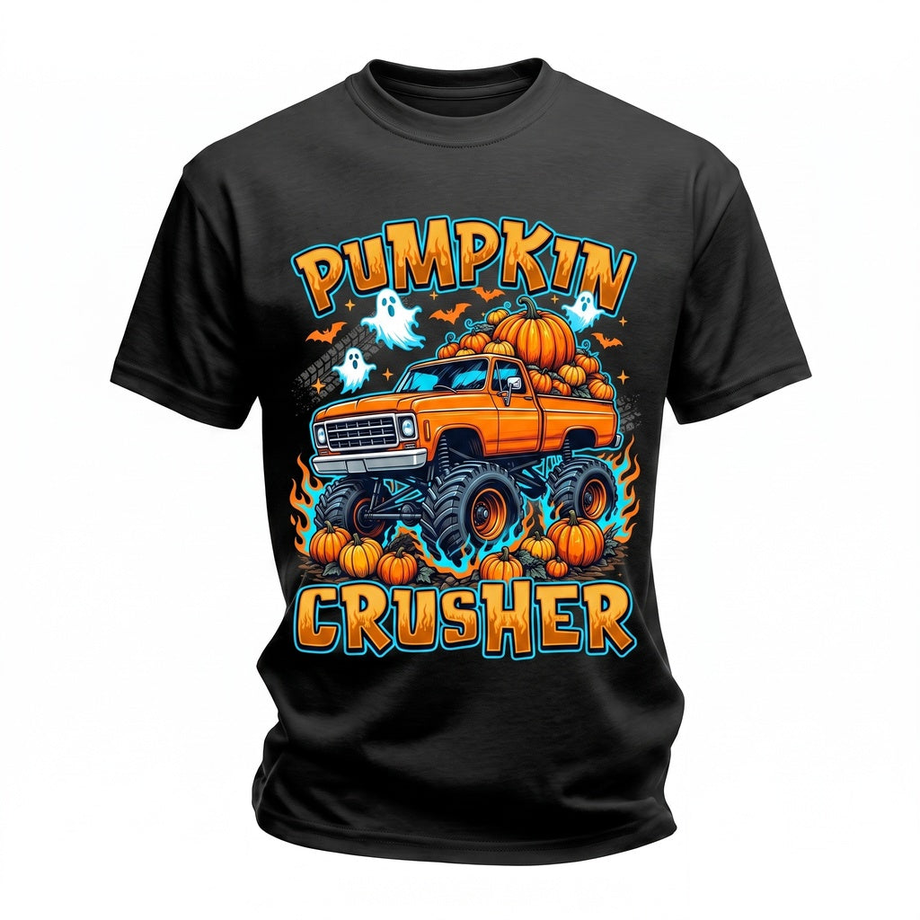 Spooky Pumpkin Crusher Monster Truck Toddler Halloween Cute Boys Unisex TShirt