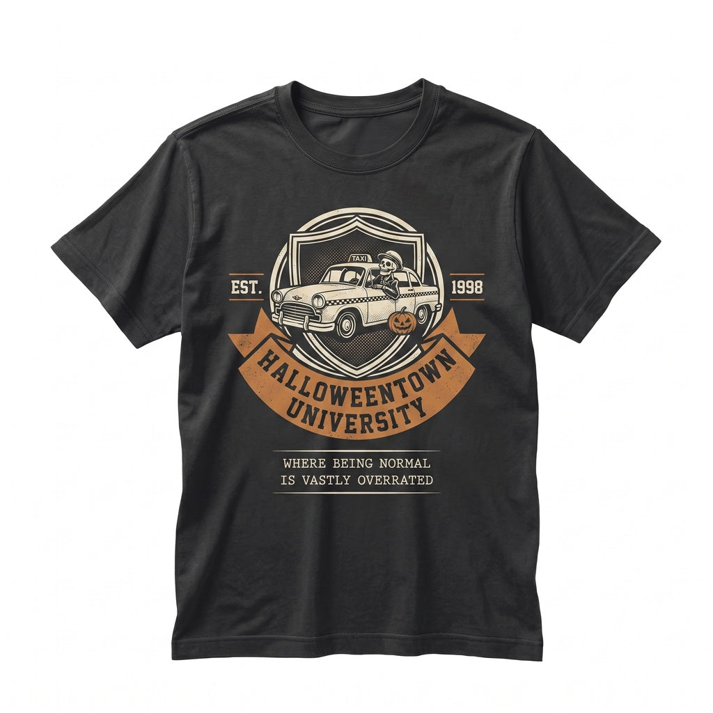 Vintage Halloween University Spooky Pumpkin Crewneck Fall Graphic Apparel Unisex TShirt