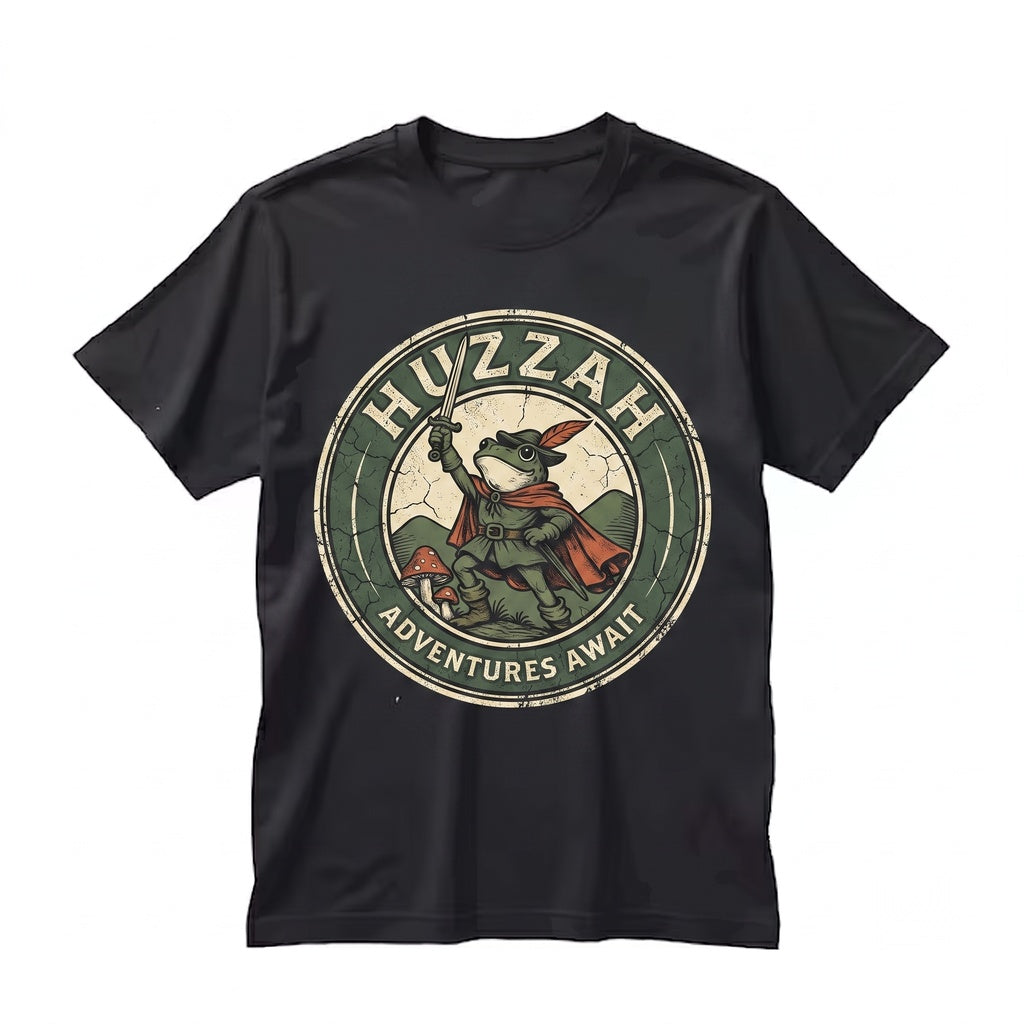 Funny Huzzah Frog Knight Renaissance Faire Whimsical Medieval Unisex TShirt