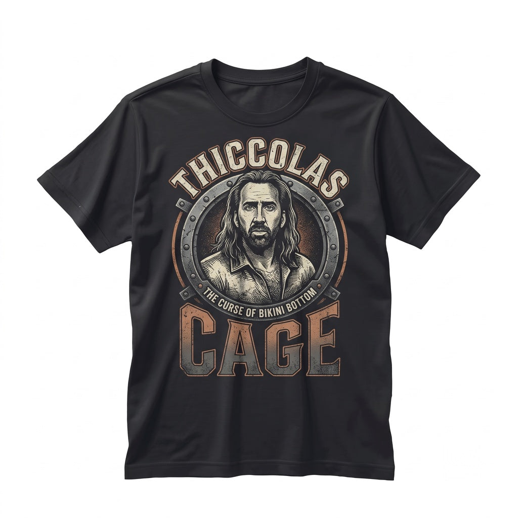 Thiccolas Cage Thicc Meme Pop Culture Comedy Graphic Apparel Unisex TShirt