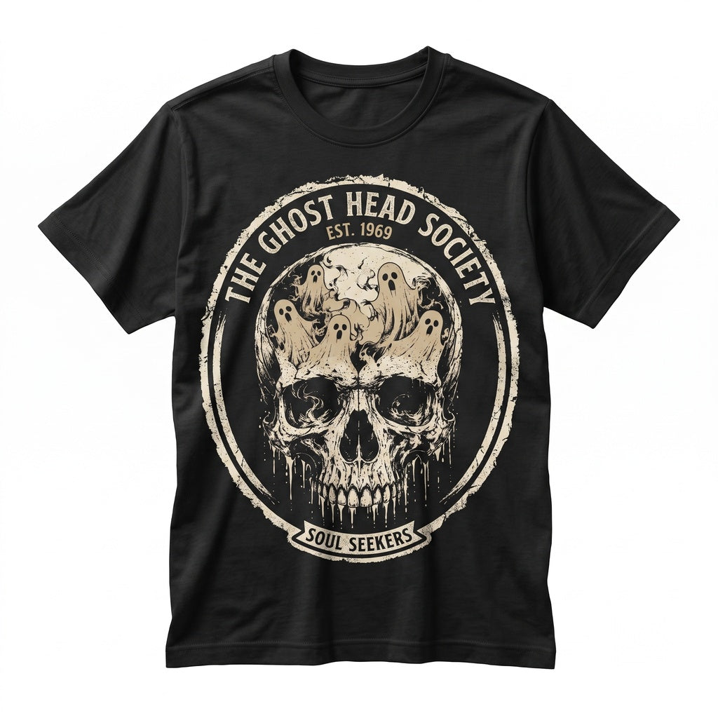 Ghost Filled Skull Bats Dripping Horror Dark Aesthetic Spooky Halloween Gift Unisex TShirt
