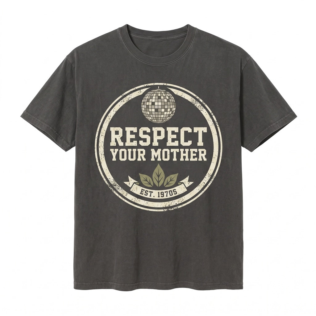 Respect Your Mother Earth Day Retro Disco Ball Groovy Nature Gift Unisex TShirt