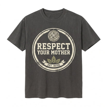 Respect Your Mother Earth Day Retro Disco Ball Groovy Nature Gift Unisex TShirt