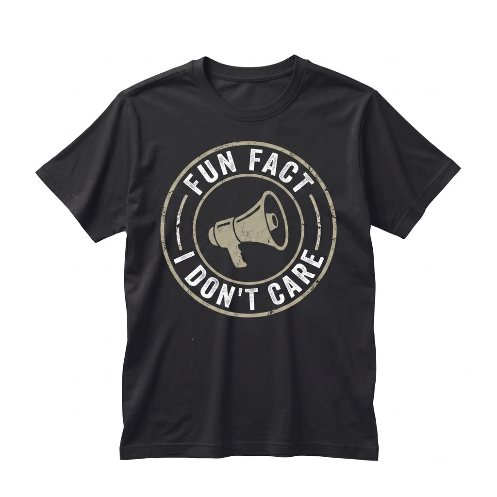 Fun Fact I Dont Care Sassy Sarcastic Humor Graphic Novelty Black Snapback Trucker Baseball Cap Unisex TShirt