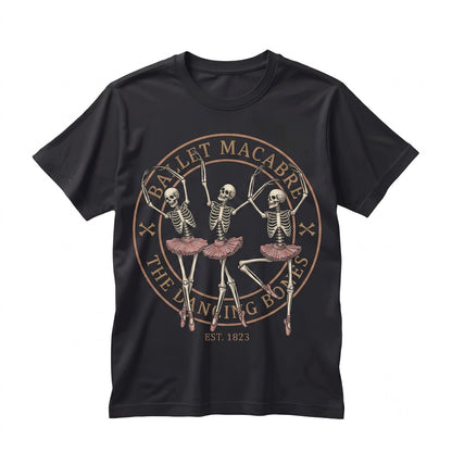 Ballerina Dancing Skeleton Halloween Spooky Fall Crewneck Unisex TShirt