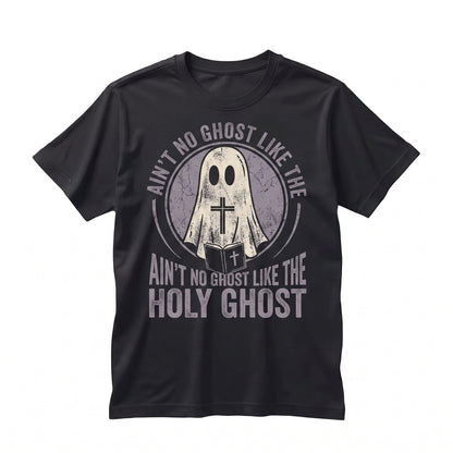 Funny Cute Ghost Reading Holy Bible Catholic Retro Religious Graphic Gift Unisex TShirt
