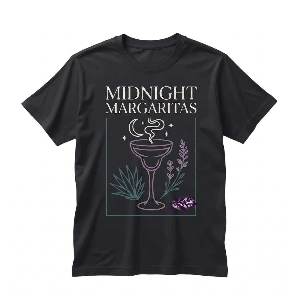 Vintage Midnight Margaritas Retro Witch Halloween Spooky Season Fall Cocktail Graphic Gift Unisex TShirt