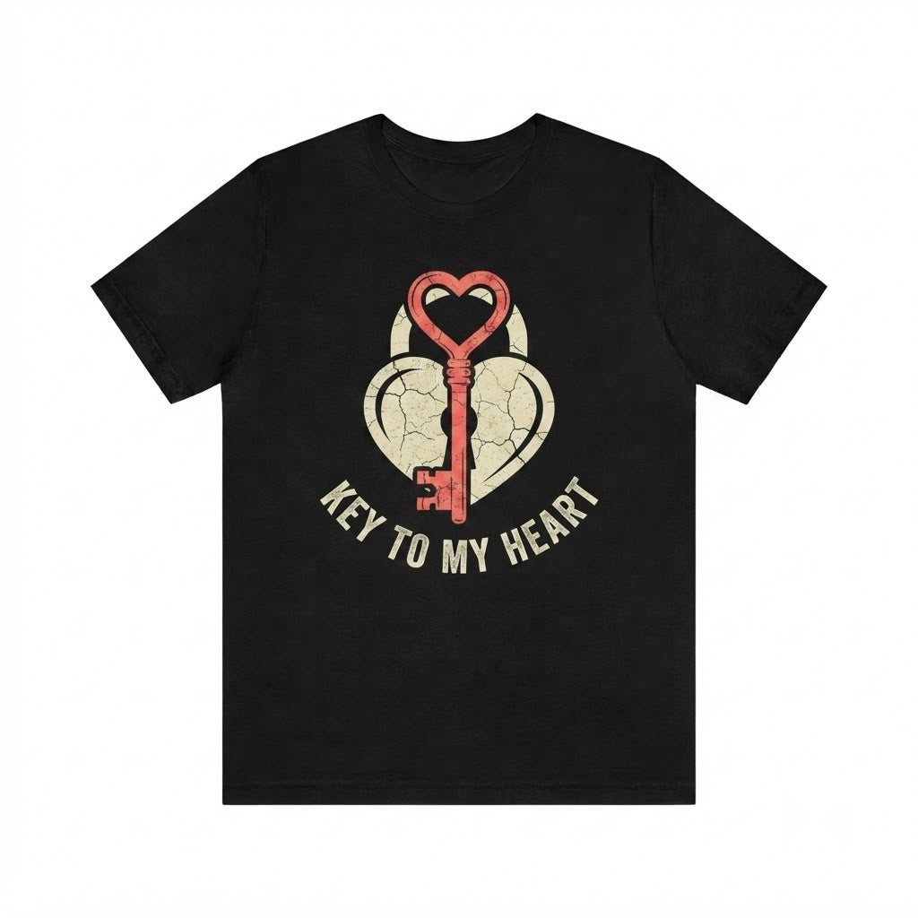 Heart Lock and Key Matching Couple Valentine Gift Apparel Unisex TShirt