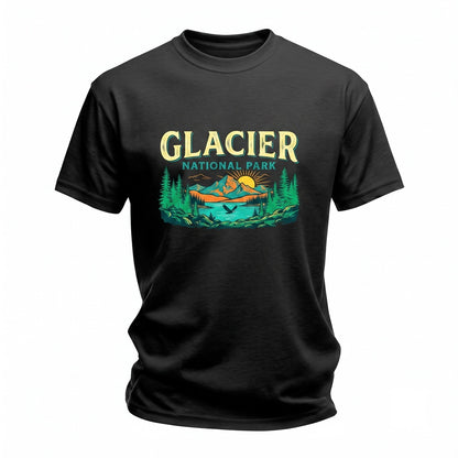 Glacier National Park Vintage Distressed Montana Nature Graphic Unisex TShirt
