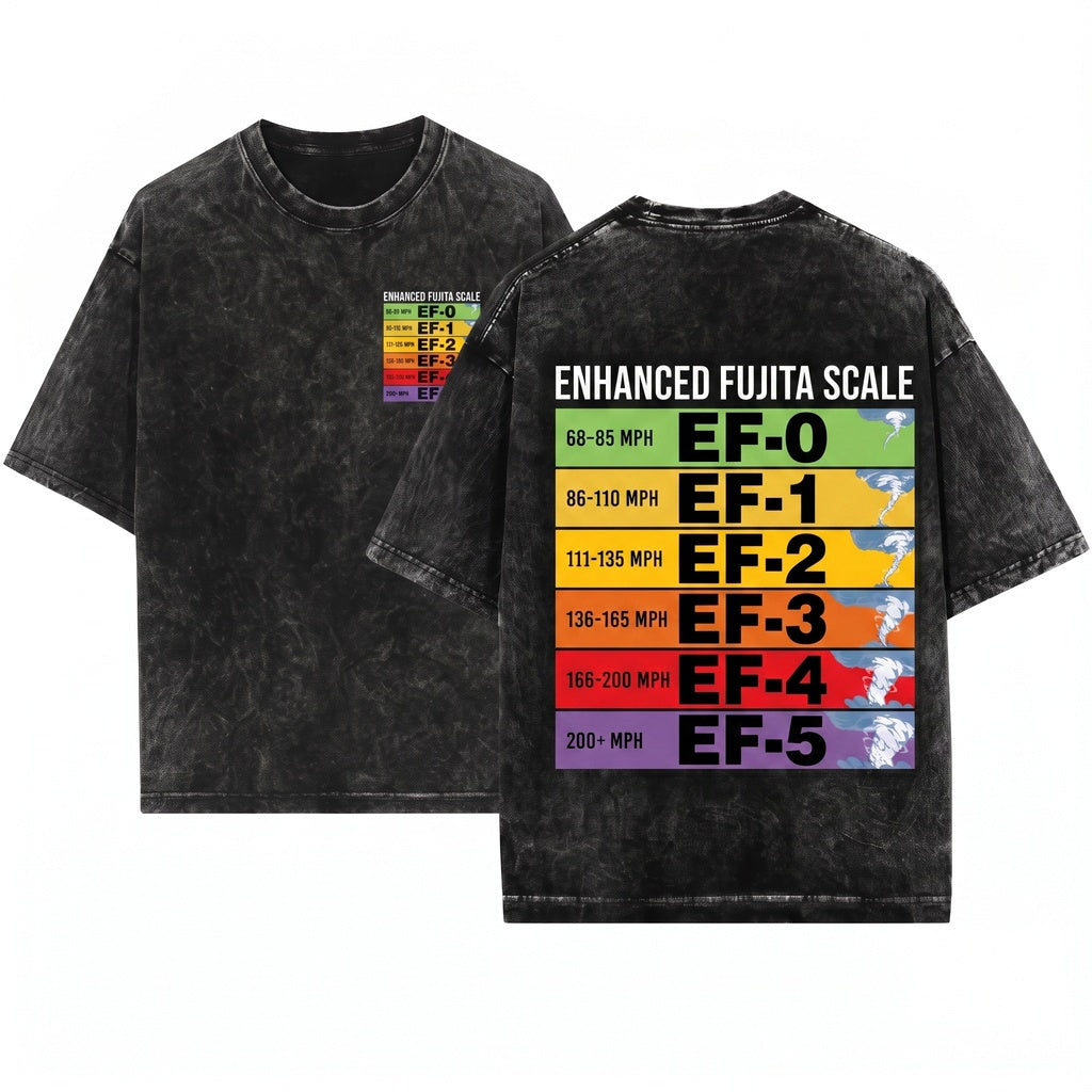 Enhanced Fujita Scale Tornado Meteorologist Weather Nerd Science Graphic Extreme Storm Chaser Gift Fans Unisex Wash T-Shirt