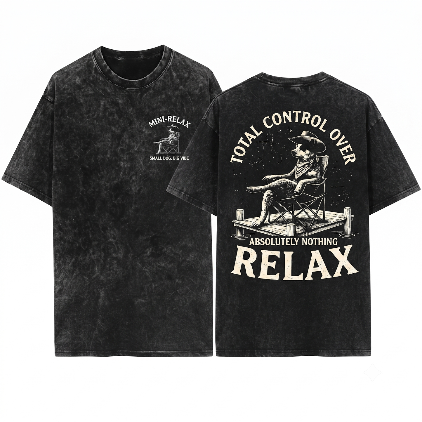 Relax Blue Heeler Dog Western Cowboy Tee - Funny Australian Cattle Gift for Mom Dad - Unisex Heavyweight Garment-Dyed T-Shirt