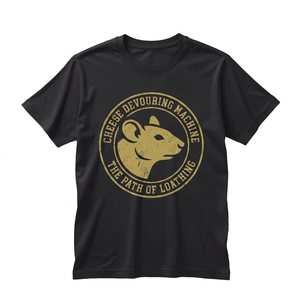 Funny Rat Cheese Devouring Machine Rodent Graphic Foodie Vintage Cotton Apparel Unisex TShirt