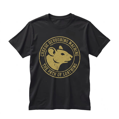 Funny Rat Cheese Devouring Machine Rodent Graphic Foodie Vintage Cotton Apparel Unisex TShirt