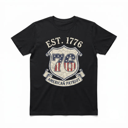 Made in USA 76 Vintage 1976 Birthday Patriotic American Flag 50th Gift Unisex TShirt