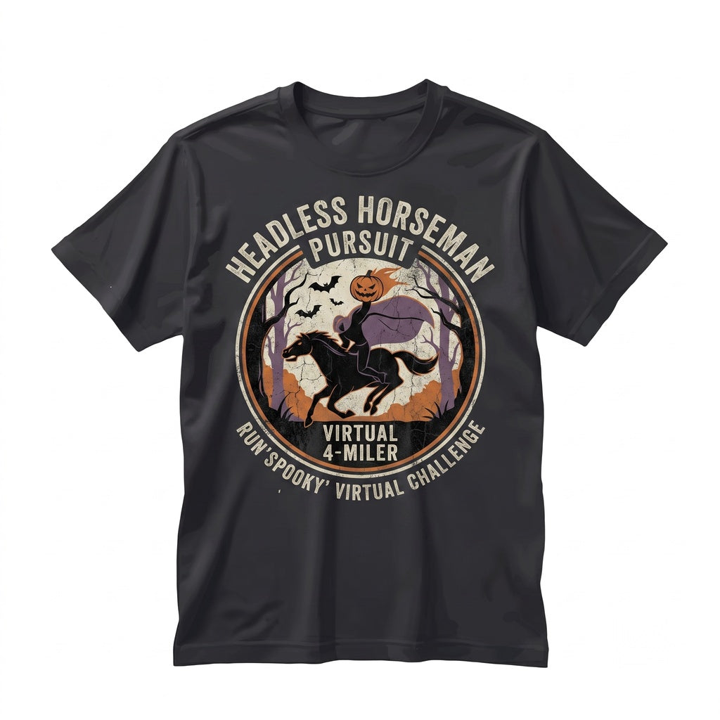 Virtual Spooktacular Challenge Halloween Dig Dash Eternal Waltz Headless Horseman Theme Park Running Matching Unisex TShirt