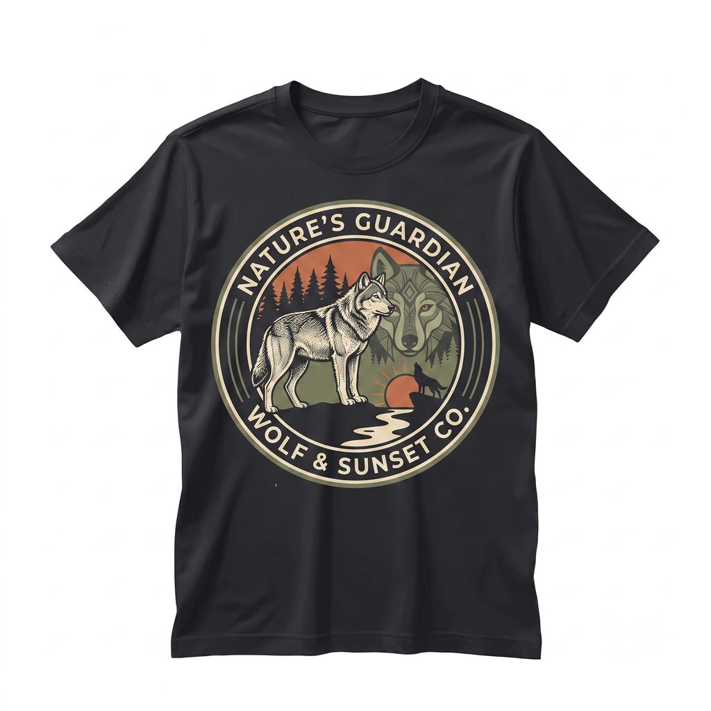 Vintage 90s Wolf Moon Graphic Forest Wildlife Nature Animal Lover Gift Unisex TShirt