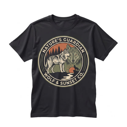 Vintage 90s Wolf Moon Graphic Forest Wildlife Nature Animal Lover Gift Unisex TShirt