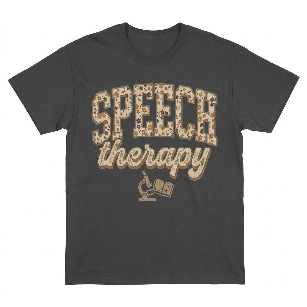 Retro Floral Speech Language Pathologist SLP Therapy Autumn Holiday Gift Unisex TShirt