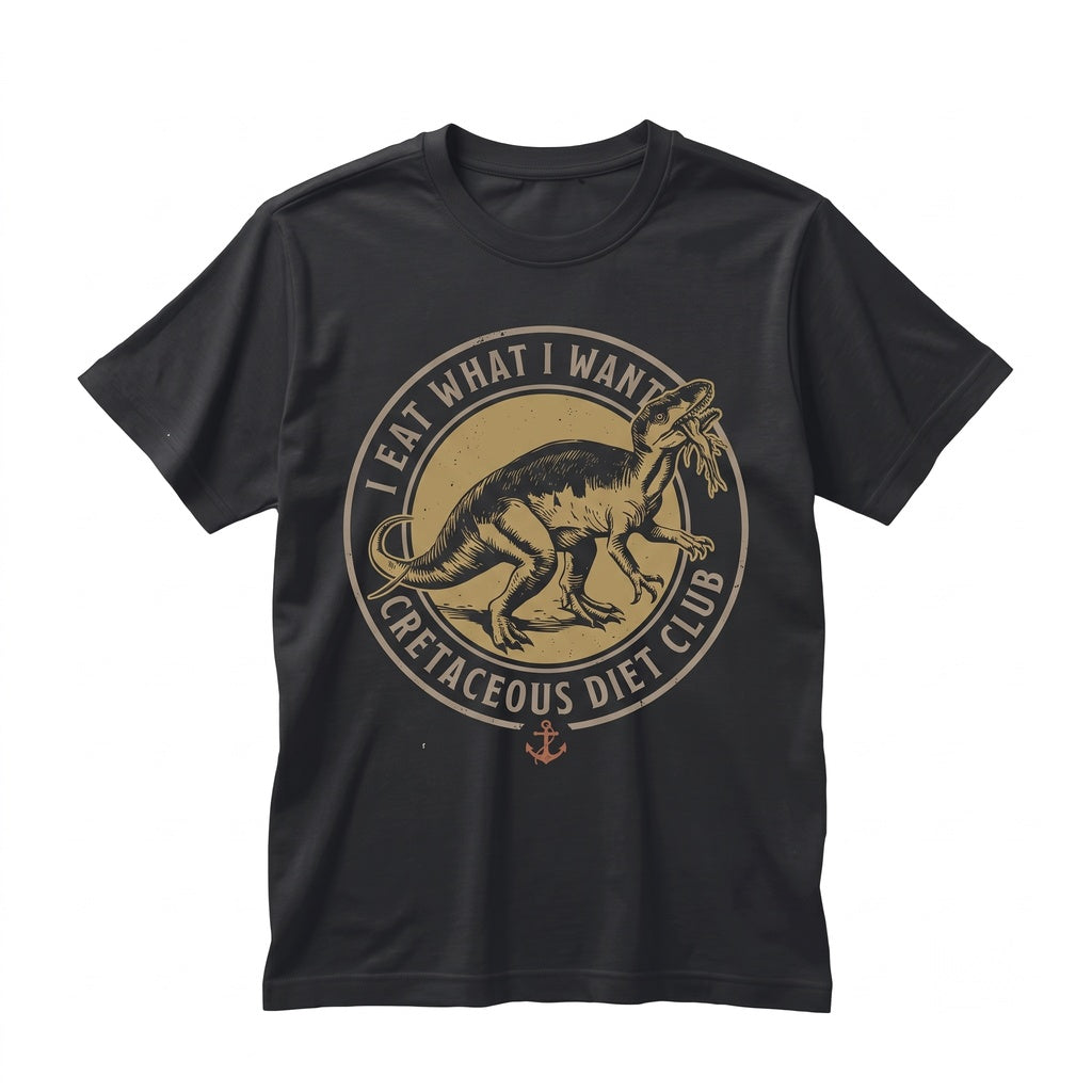 Funny I Eat What Want Retro T-Rex Dino Graphic Print Cotton Unisex TShirt