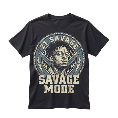 Retro Hip Hop Rap Graphic Savage Mode Gift for Men Women Softstyle Unisex TShirt