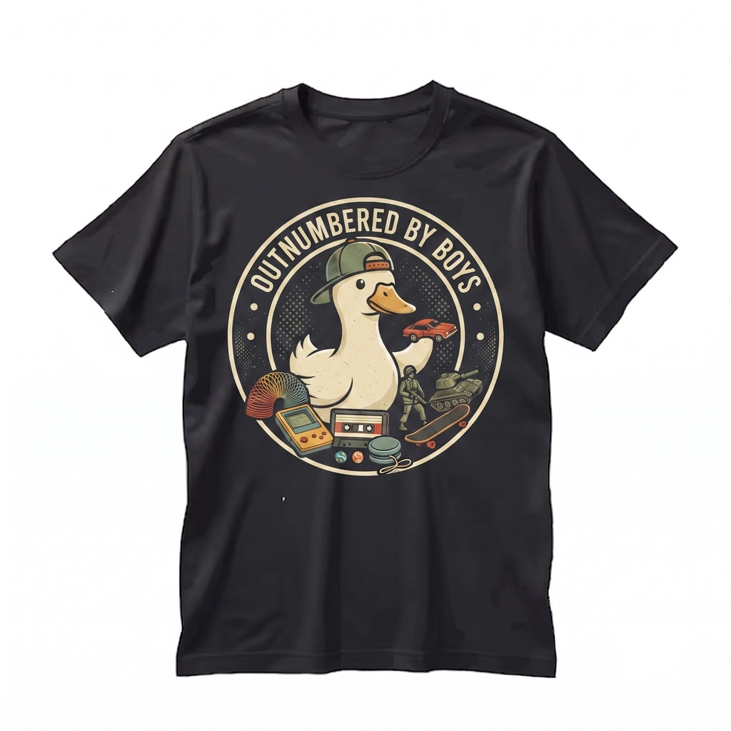 Funny Goose Mama Outnumbered Sons Gift Mothers Day Mom Mother of Boys Unisex TShirt