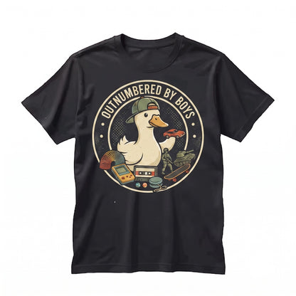 Funny Goose Mama Outnumbered Sons Gift Mothers Day Mom Mother of Boys Unisex TShirt