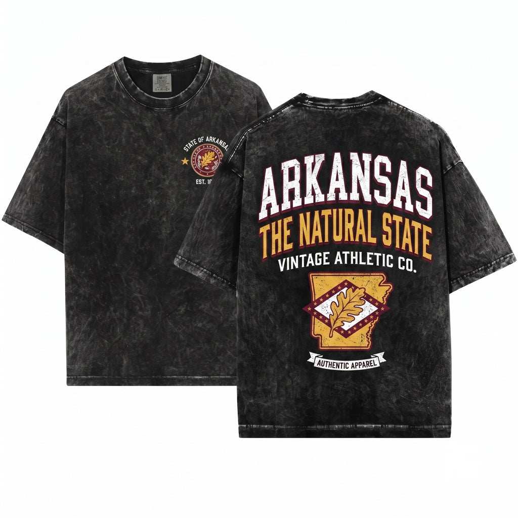 Arkansas Football Game Day College Fan Vintage Graphic Apparel Unisex Wash T-Shirt