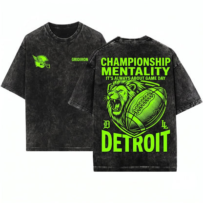 Seattle Vintage Football Champions Graphic Back Print Unisex Wash T-Shirt