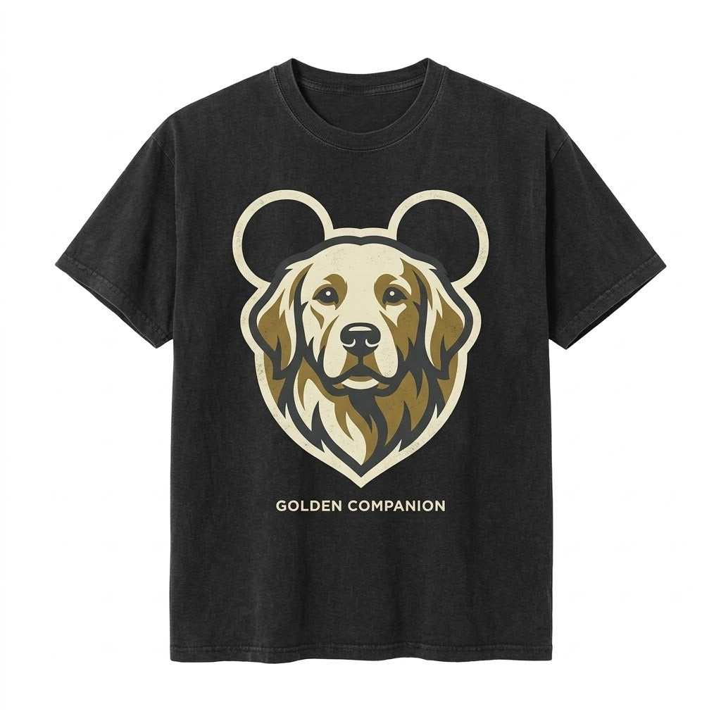 Cute Golden Retriever Puppy Mouse Ears Pet Lover Vacation Travel Gift Apparel, Unisex TShirt