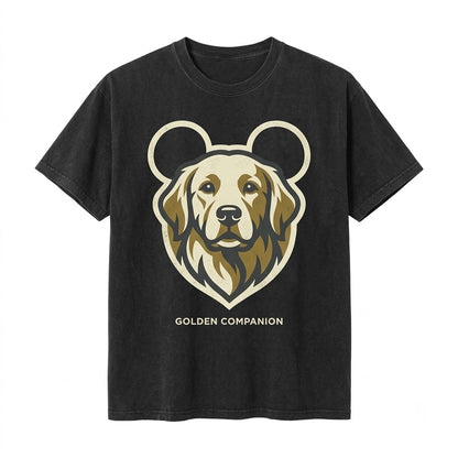 Cute Golden Retriever Puppy Mouse Ears Pet Lover Vacation Travel Gift Apparel, Unisex TShirt