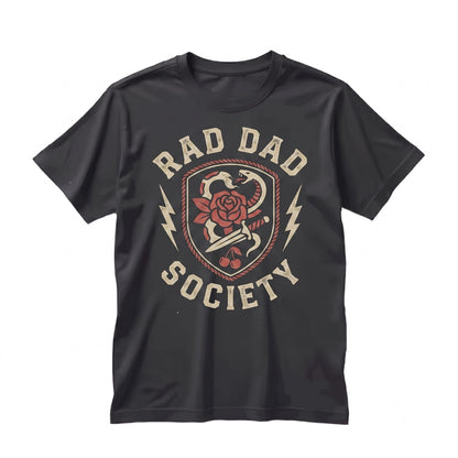 Rad Dad Funny Fathers Day Gift for Husband Backprint Parenthood Hot Unisex TShirt
