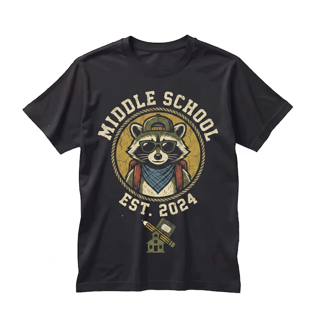 Funny Feral Raccoon Middle School Teacher Team Back To Classroom First Day Faculty Humor Graphic Unisex TShirt