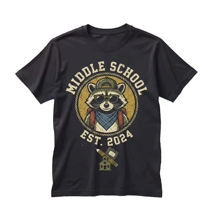 Funny Feral Raccoon Middle School Teacher Team Back To Classroom First Day Faculty Humor Graphic Unisex TShirt