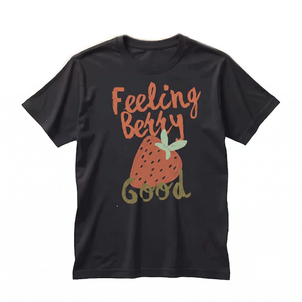 Feeling Berry Good Strawberry Graphic Fruit Cotton Top Unisex TShirt